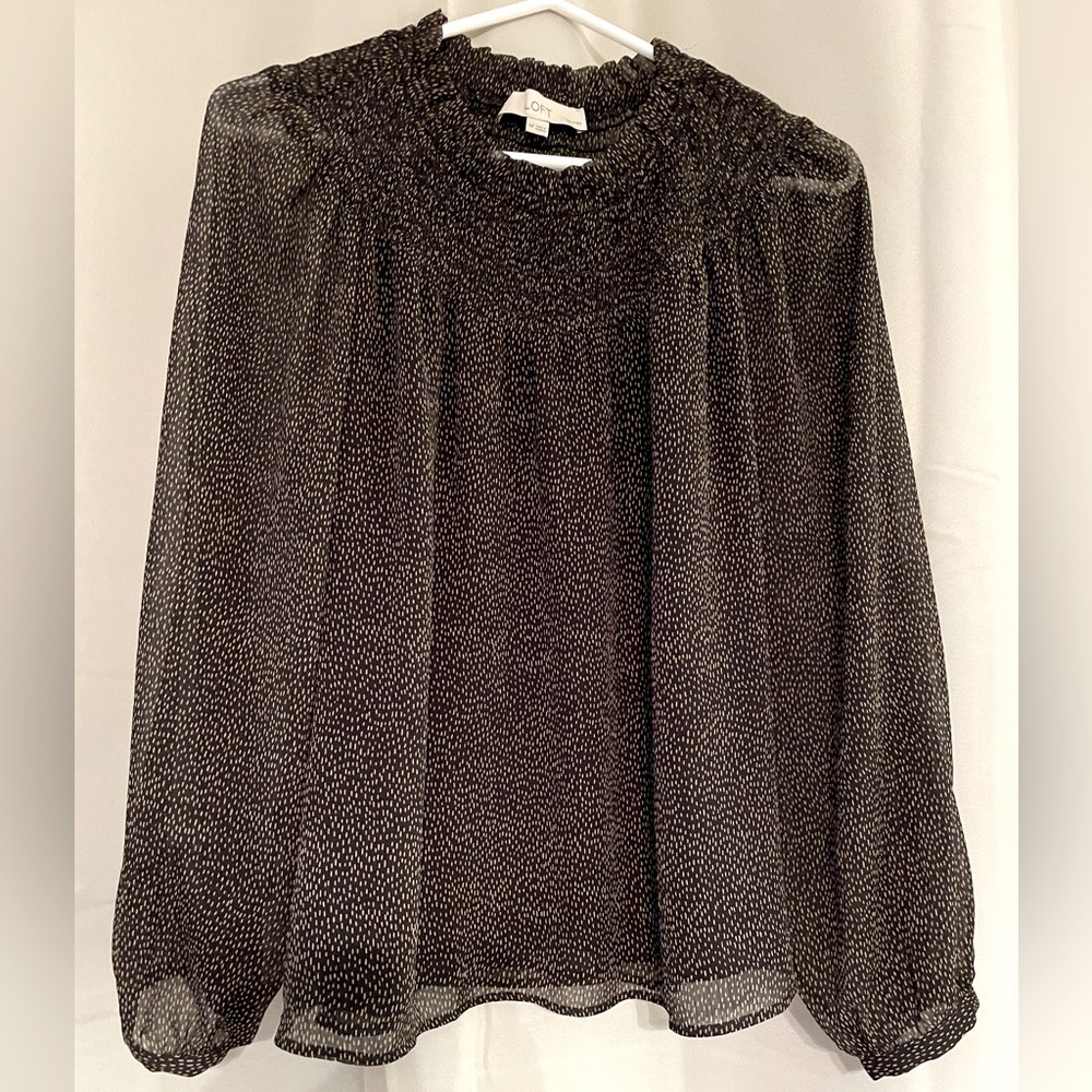 Black and gold work blouse